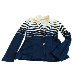 Cartonnier Anthropologie Striped Knit Blazer Jacket Stretch Size Small Women's